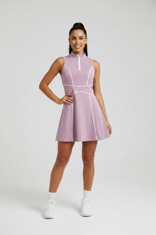 Alanis Skort Dress- Eggplant