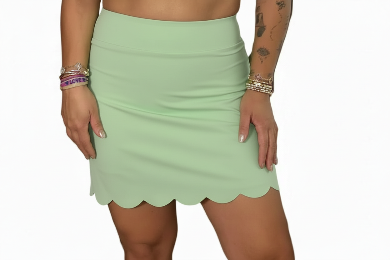 Wave Skort - Lime Green & Black