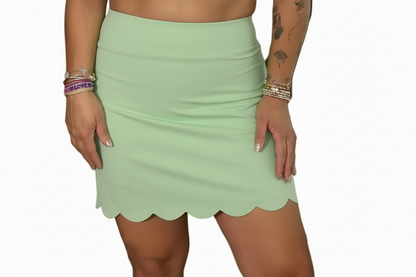Wave Skort - Lime Green & Black